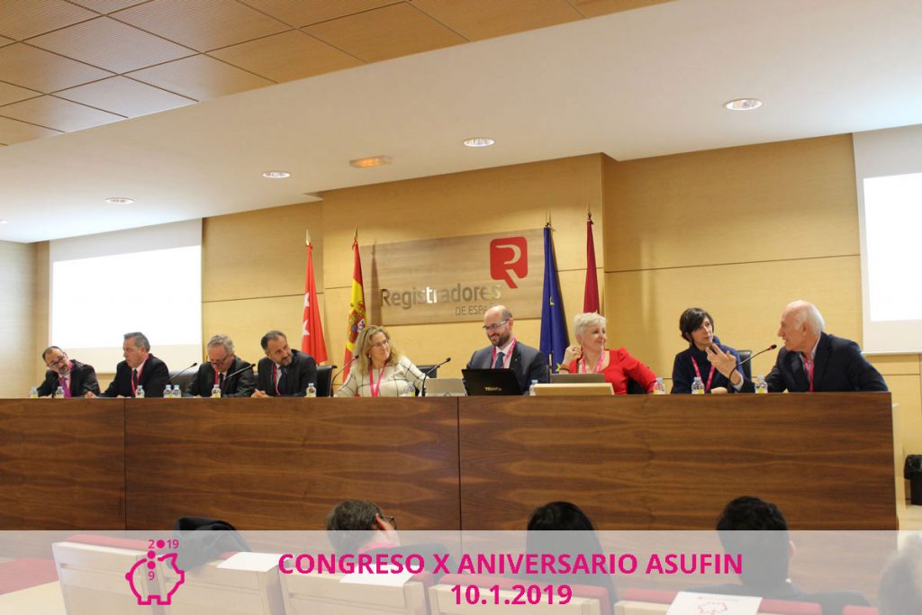 Congreso Asufin 2019. Agustín Azparren. Carlos Garnica. Miguel Sánchez. Ignacio Canle. Simona Levi, Patricia Suárez. Ignasi Fernández de Senespleda. José Plaza. Cristina Jiménez