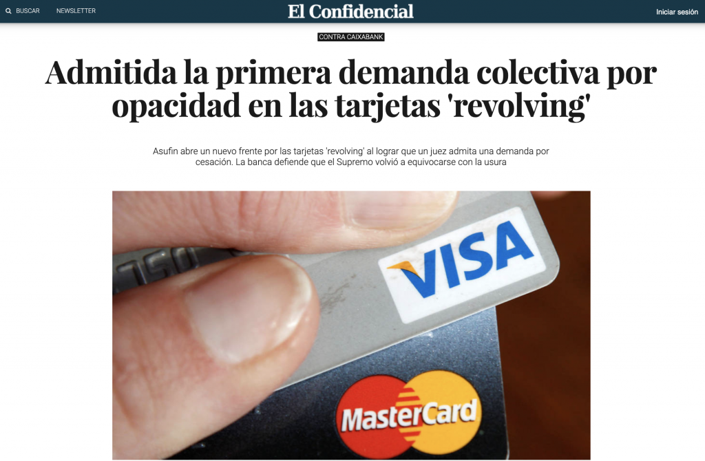 Admitida la primera demanda colectiva por opacidad en las tarjetas 'revolving'