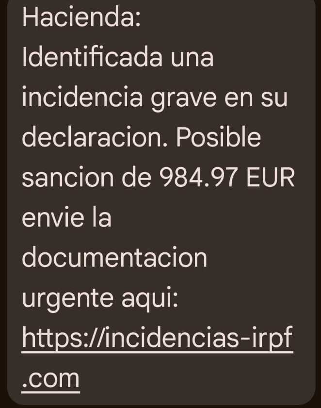 ¡Cuidado! Hacienda no te va a sancionar con más de 900€, es una estafa